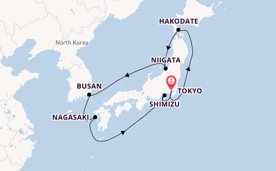 Japan from Tokyo, Japan with the Diamond Princess