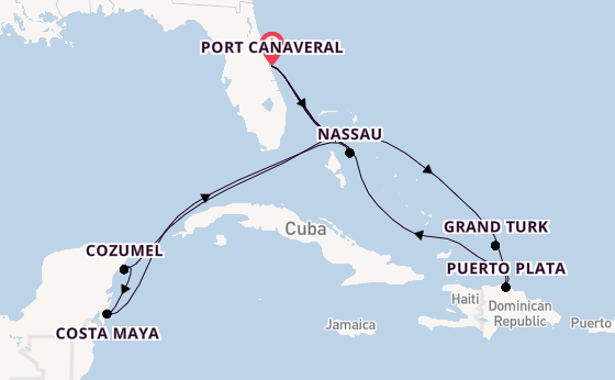 Caribbean vanaf Port Canaveral, Verenigde Staten met de MSC World Atlantic
