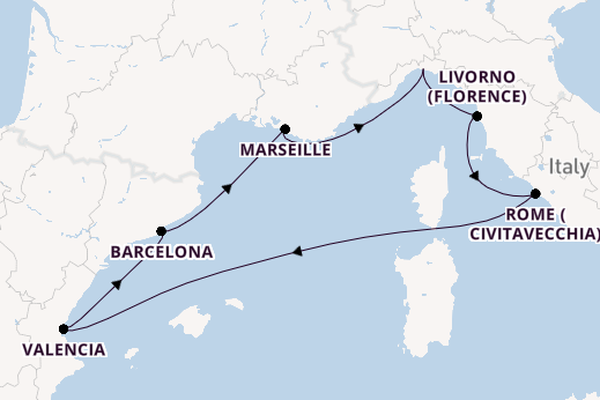 Western Mediterranean from Genoa, Italy with the MSC Orchestra 