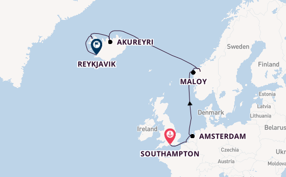 Norway from Southampton, England with the Norwegian Prima