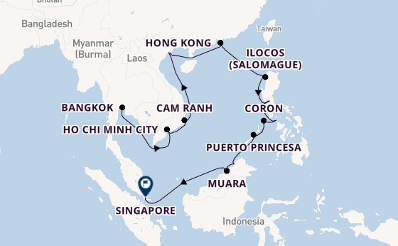 South East Asia from Bangkok, (Klong Toey), Thailand with the Riviera