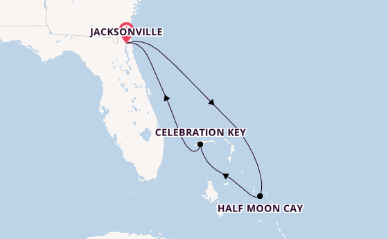 Caribbean vanaf Jacksonville, Florida Verenigde Staten met de Carnival Elation
