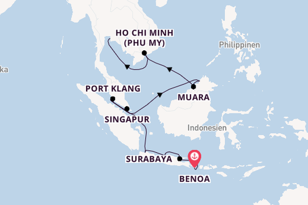 Südostasien ab Benoa, Indonesien auf der Seven Seas Explorer