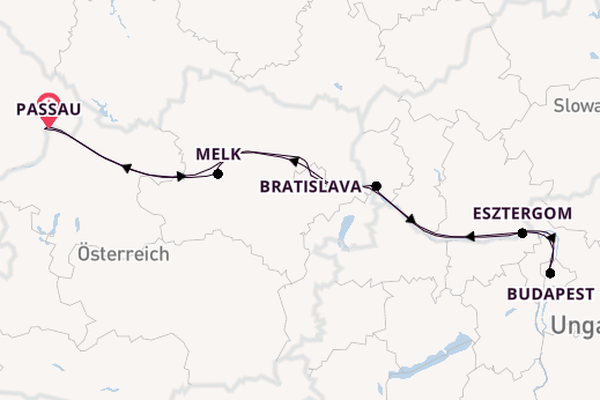 Donau ab Passau, Deutschland auf der MS VistaMilla