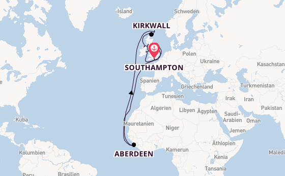 Vereinigtes Königreich ab Southampton, Großbritannien auf der Seven Seas Voyager