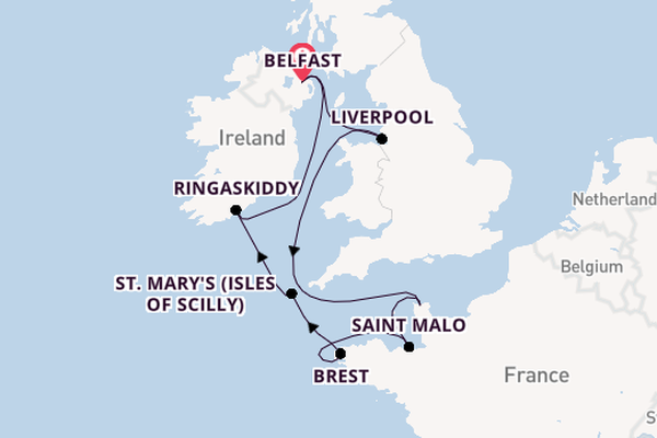 Sailing from Belfast via St. Mary's (Isles of Scilly)