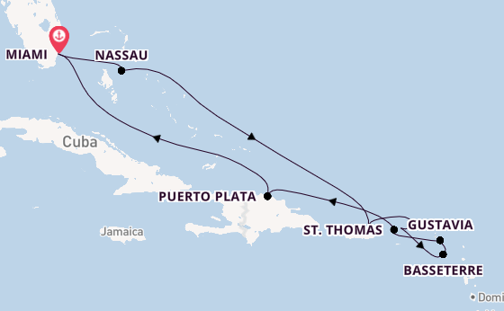 Caribbean vanaf Miami, Verenigde Staten met de Marina