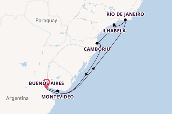 South America from Buenos Aires, Argentina with the MSC Fantasia