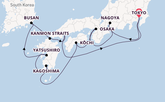 Japan from Tokyo, Japan with the Sapphire Princess