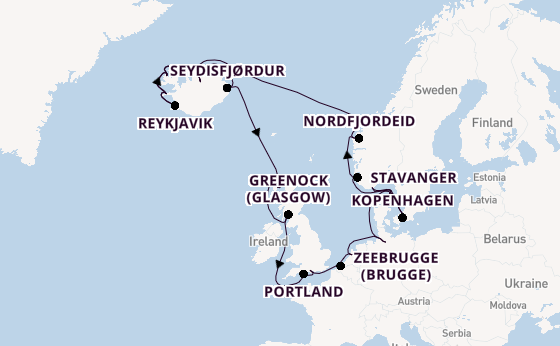 Arctica vanaf Southampton (Londen), Engeland met de Regal Princess