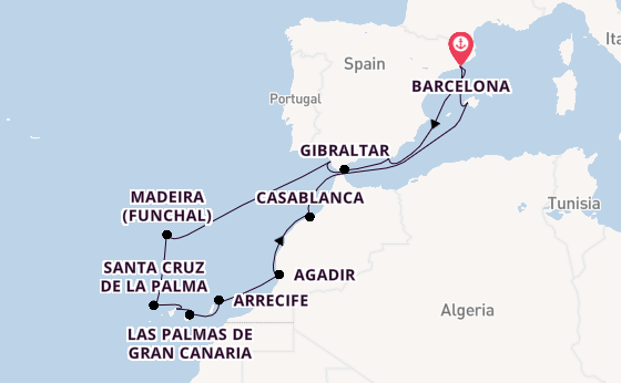 Western Mediterranean from Barcelona, Spain with the Seven Seas Voyager