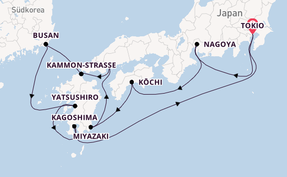 Japan ab Tokio, Japan auf der Sapphire Princess
