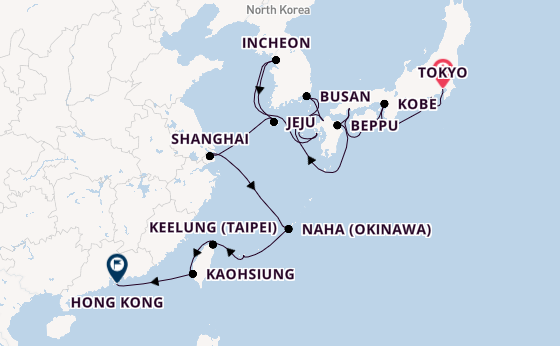 Japan from Tokyo, Japan with the Seven Seas Splendor