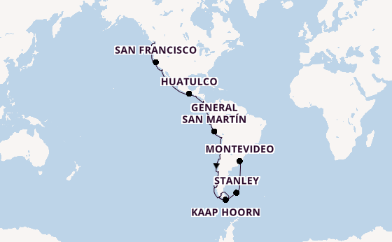 Zuid-Amerika vanaf Vancouver, Canada met de Nieuw Amsterdam