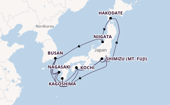 Japan ab Tokio, Japan auf der Diamond Princess