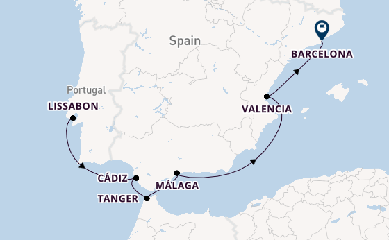 Westelijke Middellandse Zee vanaf Lissabon, Portugal met de EXPLORA IV