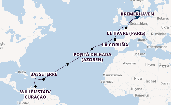 Karibik ab La Romana, Dominikanische Republik auf der Mein Schiff 1