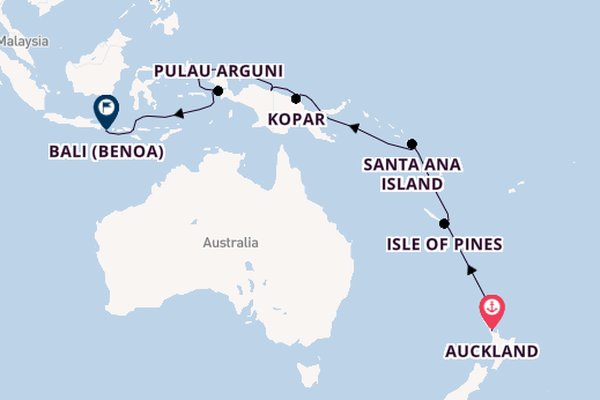 Indonesia from Auckland, New Zealand with the HANSEATIC spirit