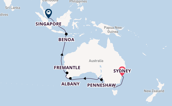 Australië vanaf Sydney, Australië met de Azamara Quest