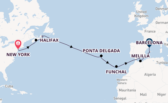 trans-Atlantisch vanaf New York, Verenigde Staten met de Norwegian Escape
