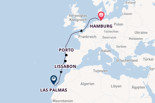 Kanarische Inseln ab Hamburg, Deutschland auf AIDAperla