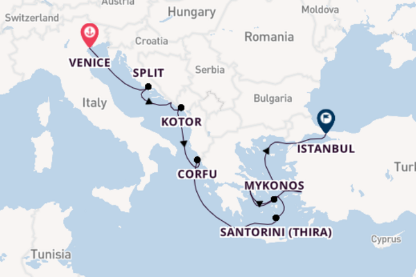 Eastern Mediterranean from Venice, Italy with the Norwegian Pearl