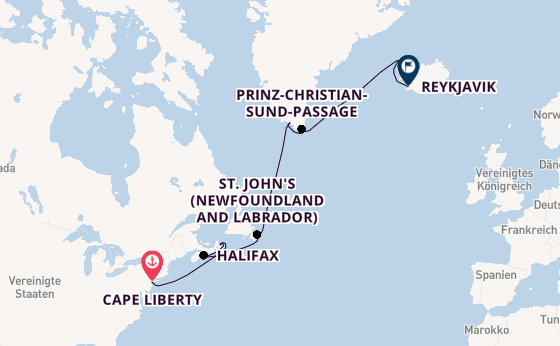 Transatlantik ab Cape Liberty, New Jersey auf der Celebrity Silhouette