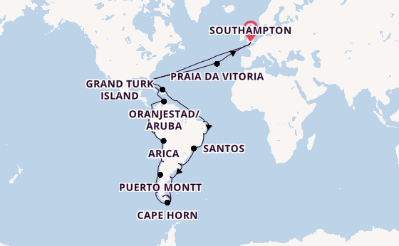 Transatlantic from Southampton, England with the Queen Anne