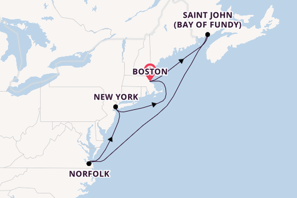 Amerikaanse Oostkust vanaf Boston, Verenigde Staten met de Zuiderdam