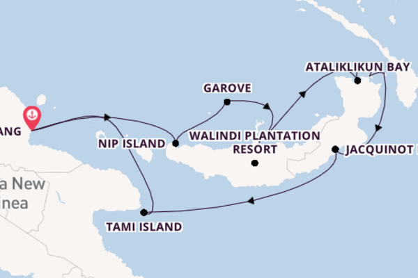 Azië vanaf Madang, Papoea-Nieuw-Guinea met de Paspaley Pearl