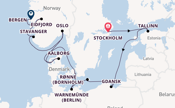 Norway from Stockholm, Sweden with the Viking Libra