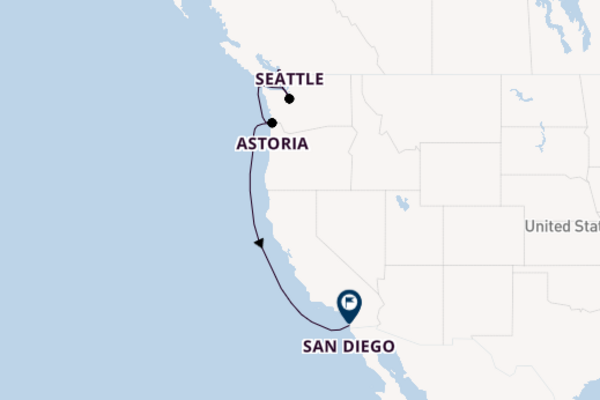 6 day journey from Vancouver to San Diego