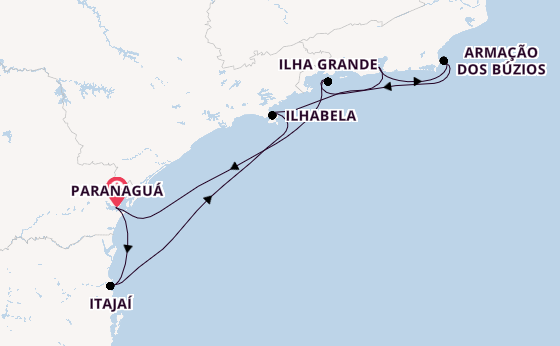 Brasilien ab Paranaguá, Brasilien auf der MSC Musica