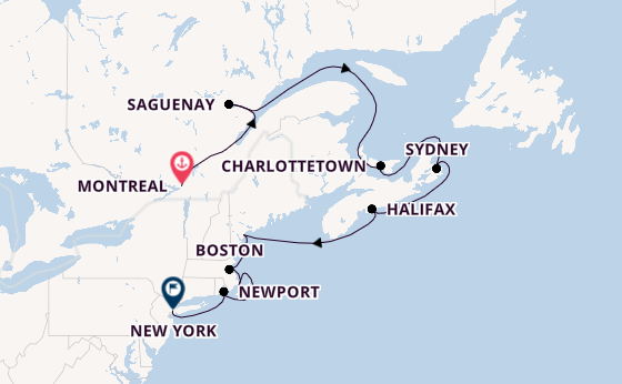 East Coast USA from Montreal, Canada with the Azamara Journey