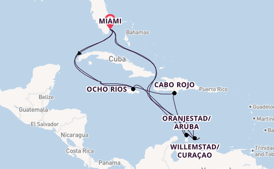 Caribbean from Miami, Florida, USA with the MSC Poesia