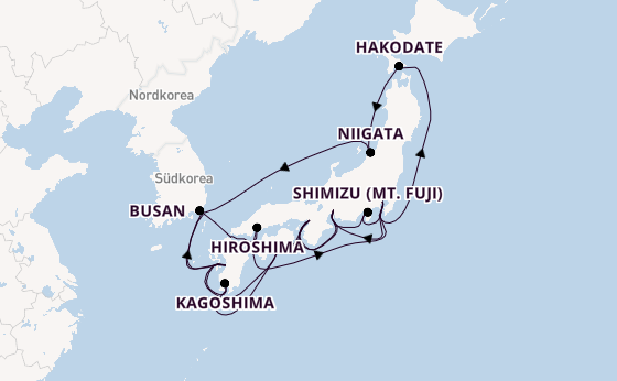 Japan ab Deutschland auf der Sapphire Princess