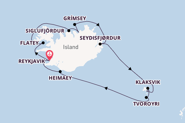 Arktis ab Reykjavik, Island auf der Seabourn Pursuit
