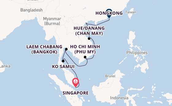 Zuidoost-Azië vanaf Singapore, Singapore met de Celebrity Solstice
