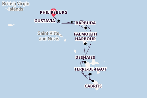 Zuidelijke Caraïben vanaf Philipsburg, St. Maarten, Nederlandse Antillen met de Star Flyer