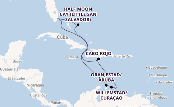 Caribbean from Miami, Florida, USA with the Zuiderdam