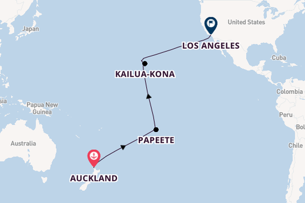 Transpacifisch vanaf Auckland, Nieuw-Zeeland met de Royal Princess