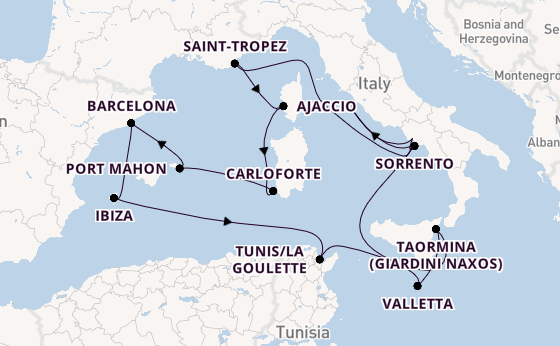 Western Mediterranean from Rome (Civitavecchia), Italy with the EXPLORA II