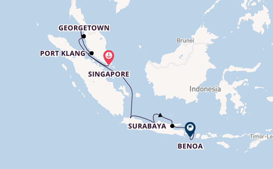 Zuidoost-Azië vanaf Singapore, Singapore met de Seven Seas Mariner