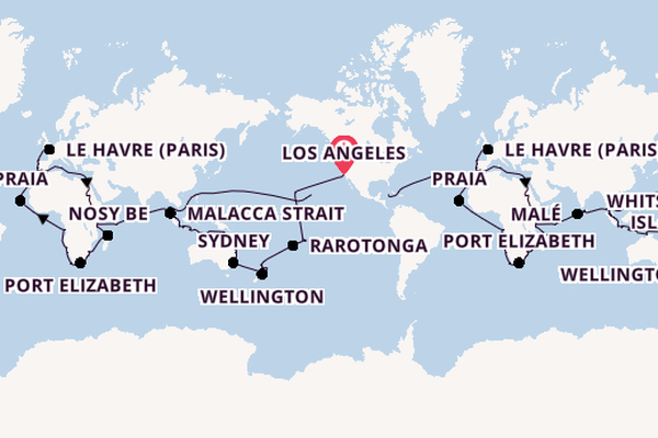 Round-the-World Trip from Los Angeles, California, USA with the Viking Sky