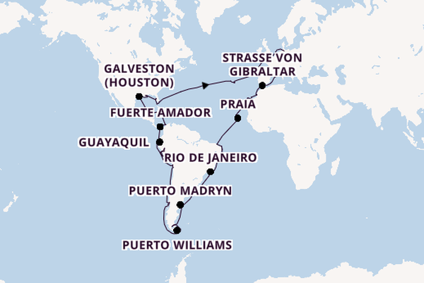 Transatlantik ab Savona, Italien auf der Amera