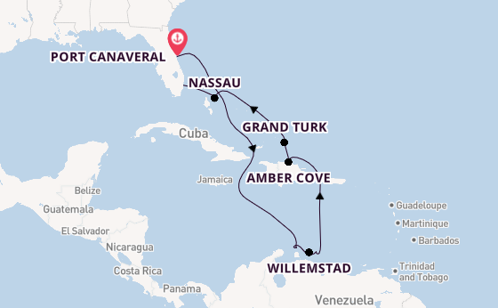 Caribbean vanaf Port Canaveral, Verenigde Staten met de Caribbean Princess