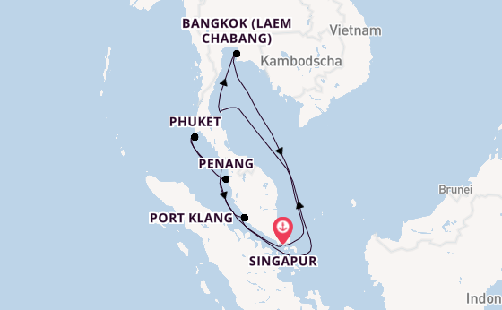 Südostasien ab Singapur, Singapur auf der Mein Schiff 6