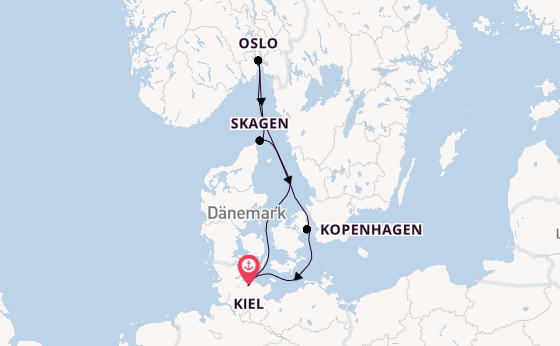 Norwegen ab Kiel, Deutschland auf der Mein Schiff 1