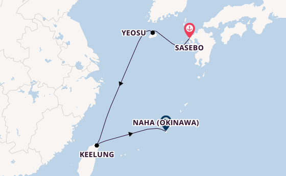 East Asia from Sasebo, Japan with the Costa Serena