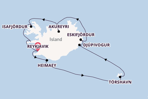 Arktis ab Reykjavik, Island auf der Insignia